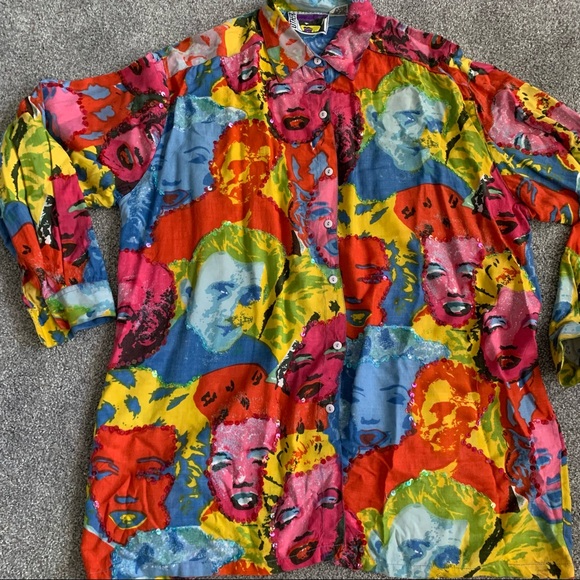 Other Destination Shirt Marilyn Monroe James Deans Warhol Versace Style Size L - Picture 5 of 9